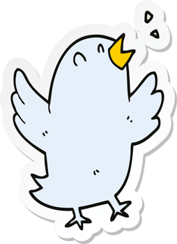 sticker of a cartoon bird singing png