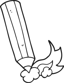 hand drawn black and white cartoon pencil writing fast png