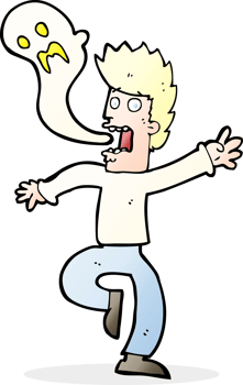 cartoon ghsot leaving man png