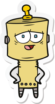 sticker of a cartoon robot png