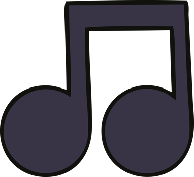 cute cartoon of a musical note png