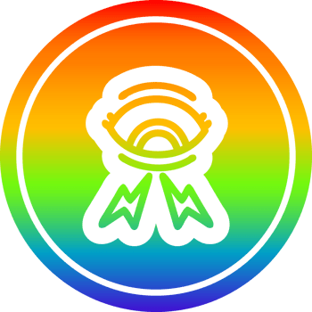 mystic eye circular icon with rainbow gradient finish png