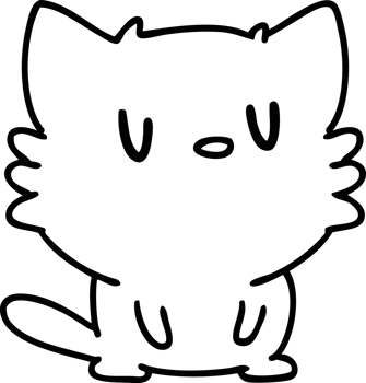 line doodle of a cute little pet cat png