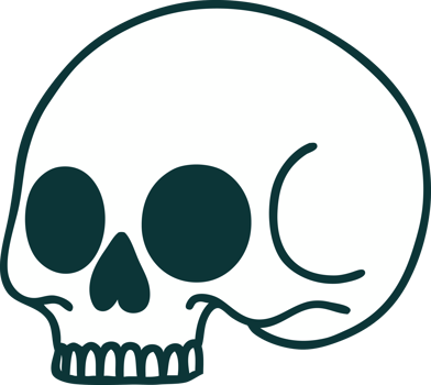 iconic tattoo style image of a skull png
