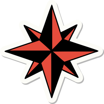 sticker of tattoo in traditional style of a star png