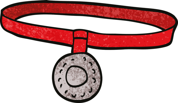 cartoon doodle dog collar png