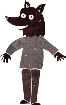 cartoon happy werewolf png