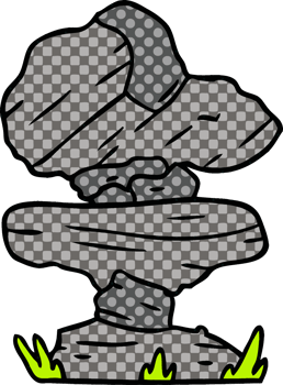 hand drawn cartoon doodle of grey stone boulder png