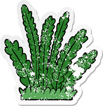 distressed sticker of a cartoon growing plants png