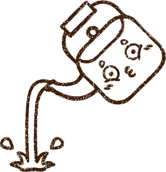 Kettle Pouring Water Charcoal Drawing png