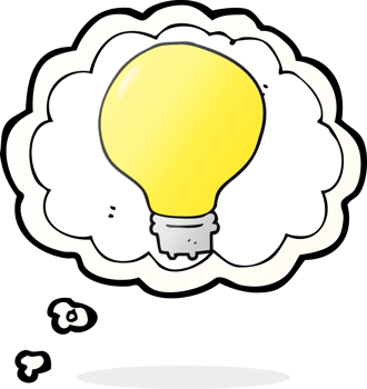 hand drawn thought bubble cartoon light bulb png