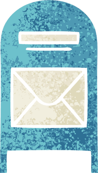 retro illustration style cartoon of a mail box png