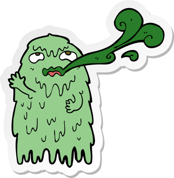 sticker of a gross cartoon ghost png