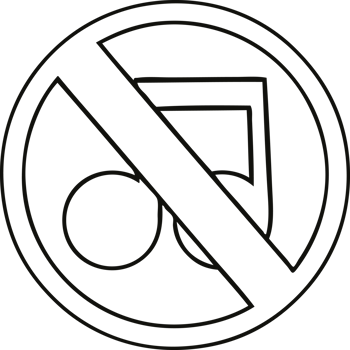 line drawing cartoon of a no music sign png