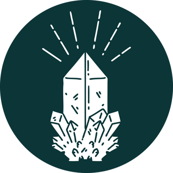 icon of a tattoo style quartz crystal png