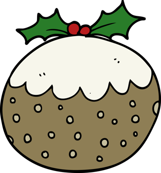 cartoon christmas pudding png