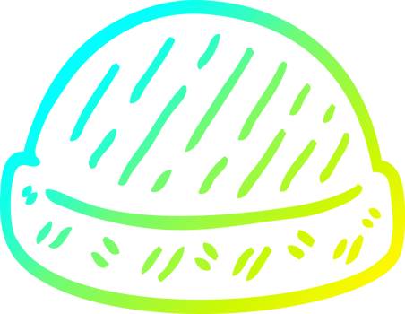 cold gradient line drawing of a cartoon winter hats png