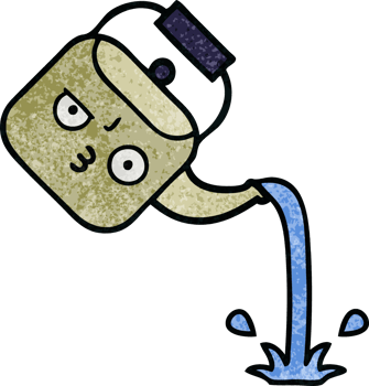 retro grunge texture cartoon of a pouring kettle png