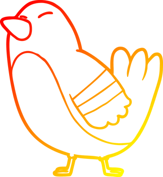 warm gradient line drawing of a cartoon bird png