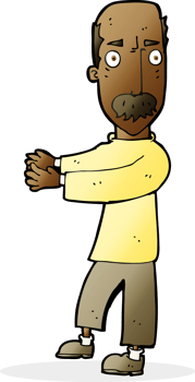 cartoon balding man explaining png