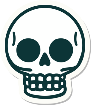 sticker of tattoo in traditional style of a skull png