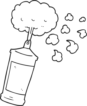 hand drawn black and white cartoon spraying whipped cream png