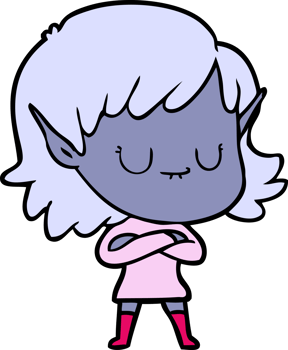 happy cartoon elf girl png