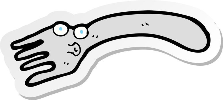 sticker of a cartoon fork png