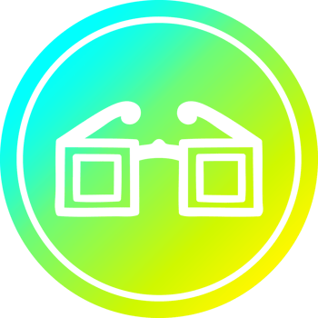 square glasses circular icon with cool gradient finish png