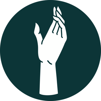 iconic tattoo style image of a hand png