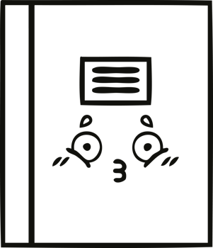 line drawing cartoon of a notebook png