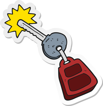sticker of a cartoon key png