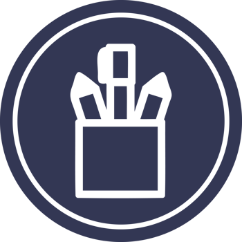 pencil pot circular icon symbol png