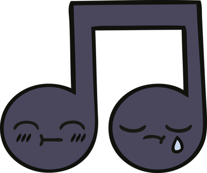 cute cartoon of a musical note png