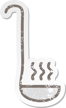 distressed sticker of a cute cartoon kitchen ladle png