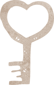 cartoon heart shaped key png