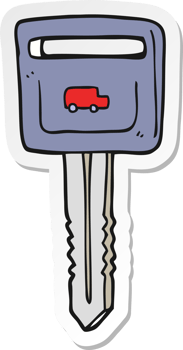 sticker of a cartoon car key png