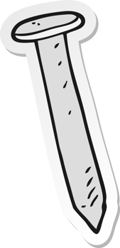 sticker of a cartoon nail png