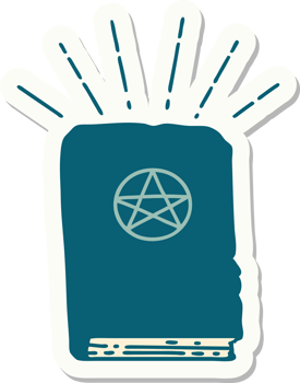 sticker of a tattoo style spellbook png