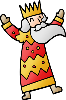 cartoon doodle jolly king png