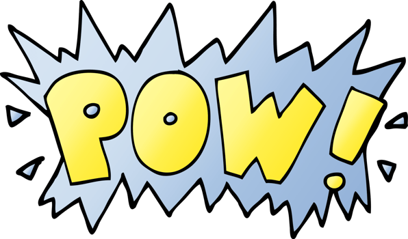 cartoon doodle word pow png