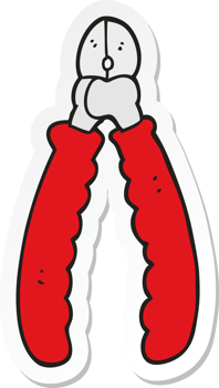 sticker of a cartoon pliers png