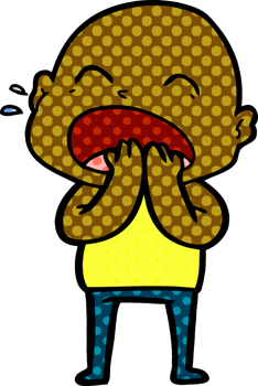 cartoon shouting bald man png