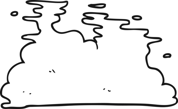 hand drawn black and white cartoon steam png