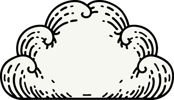 tattoo in traditional style of a cloud png