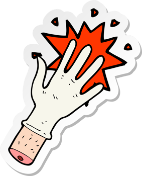 sticker of a cartoon rubber glove png