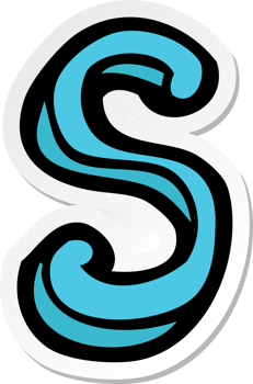 sticker of a cartoon letter S png