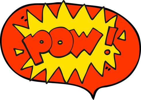 hand drawn speech bubble cartoon pow symbol png