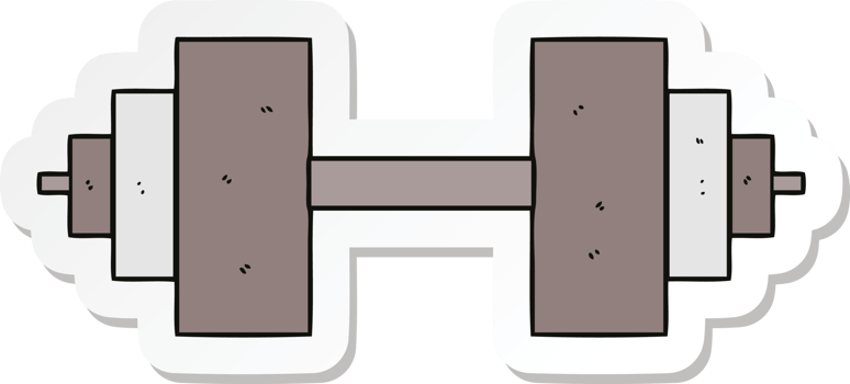 sticker of a cartoon dumbbell png
