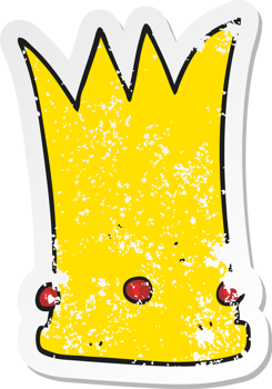 retro distressed sticker of a cartoon tall crown png